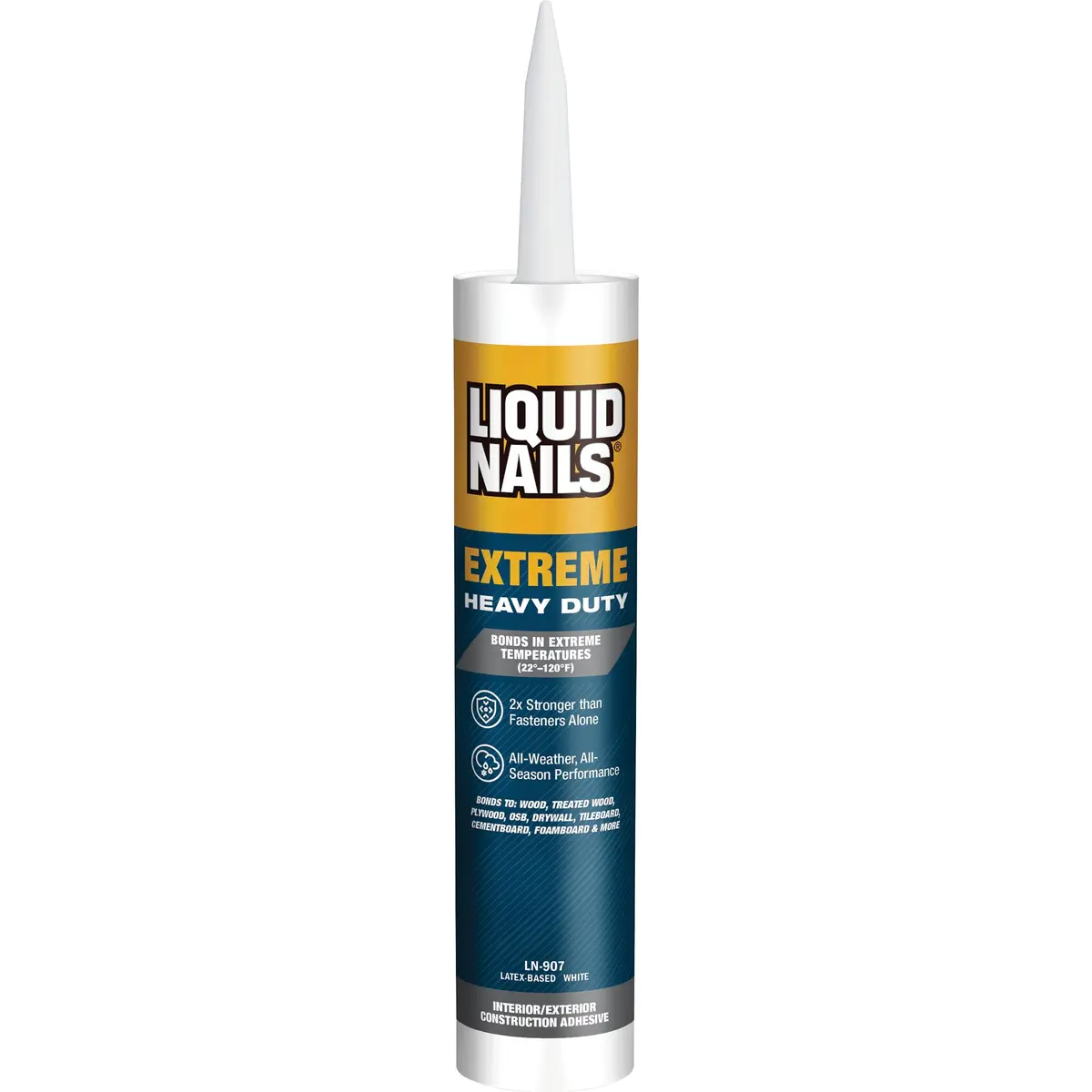 Liquid Nails LN-907 10 oz White Heavy Duty Construction Adhesive | Extreme All-Weather Bonding - main product image