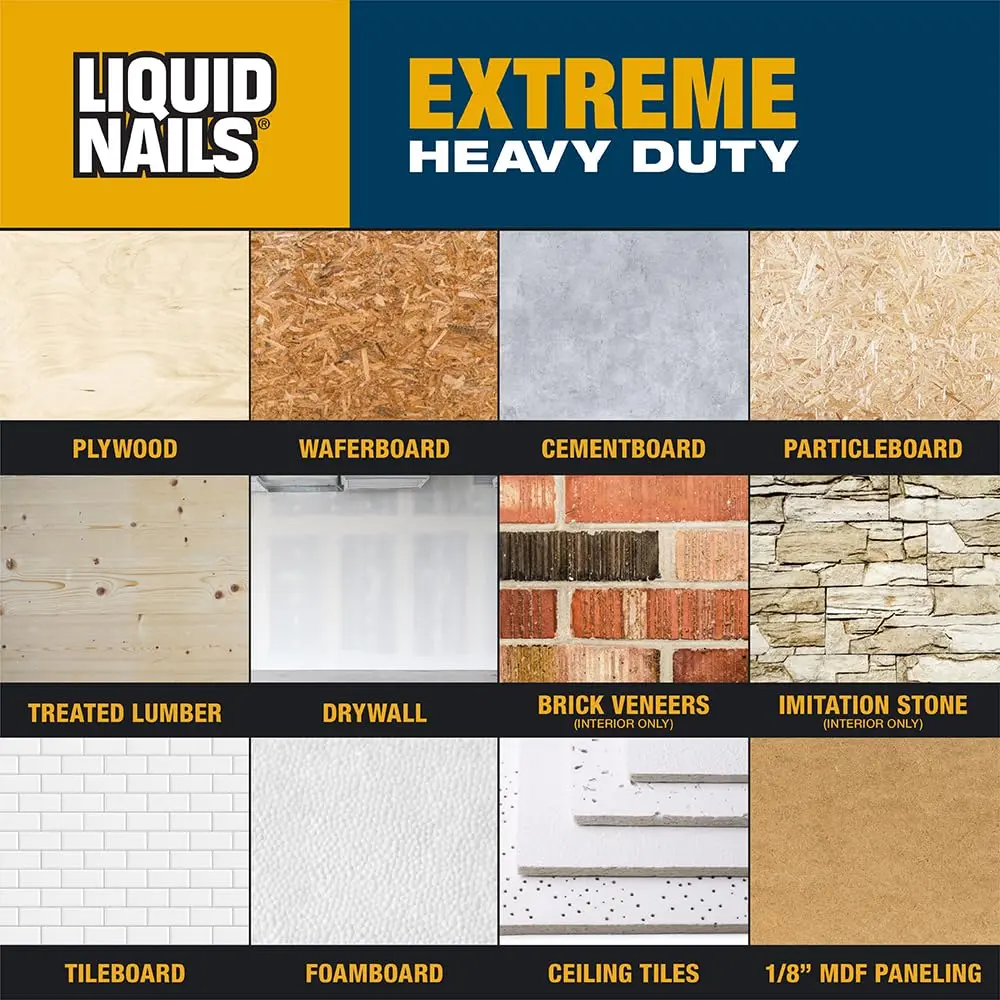 Liquid Nails LN-907 10 oz White Heavy Duty Construction Adhesive | Extreme All-Weather Bonding - view 6