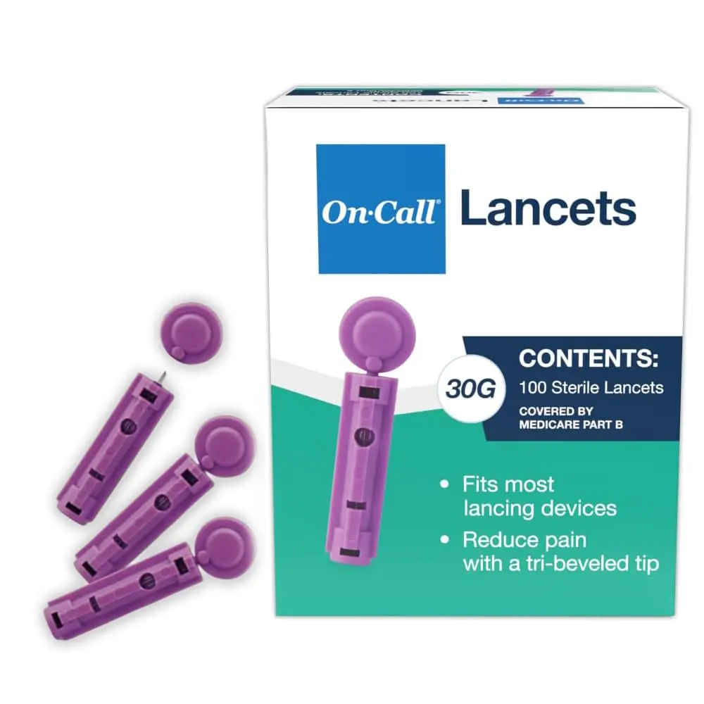 On Call Twist Off Lancets, 100 Lancets | Precise, Safe & Compatible for Blood Glucose Testing - main product image