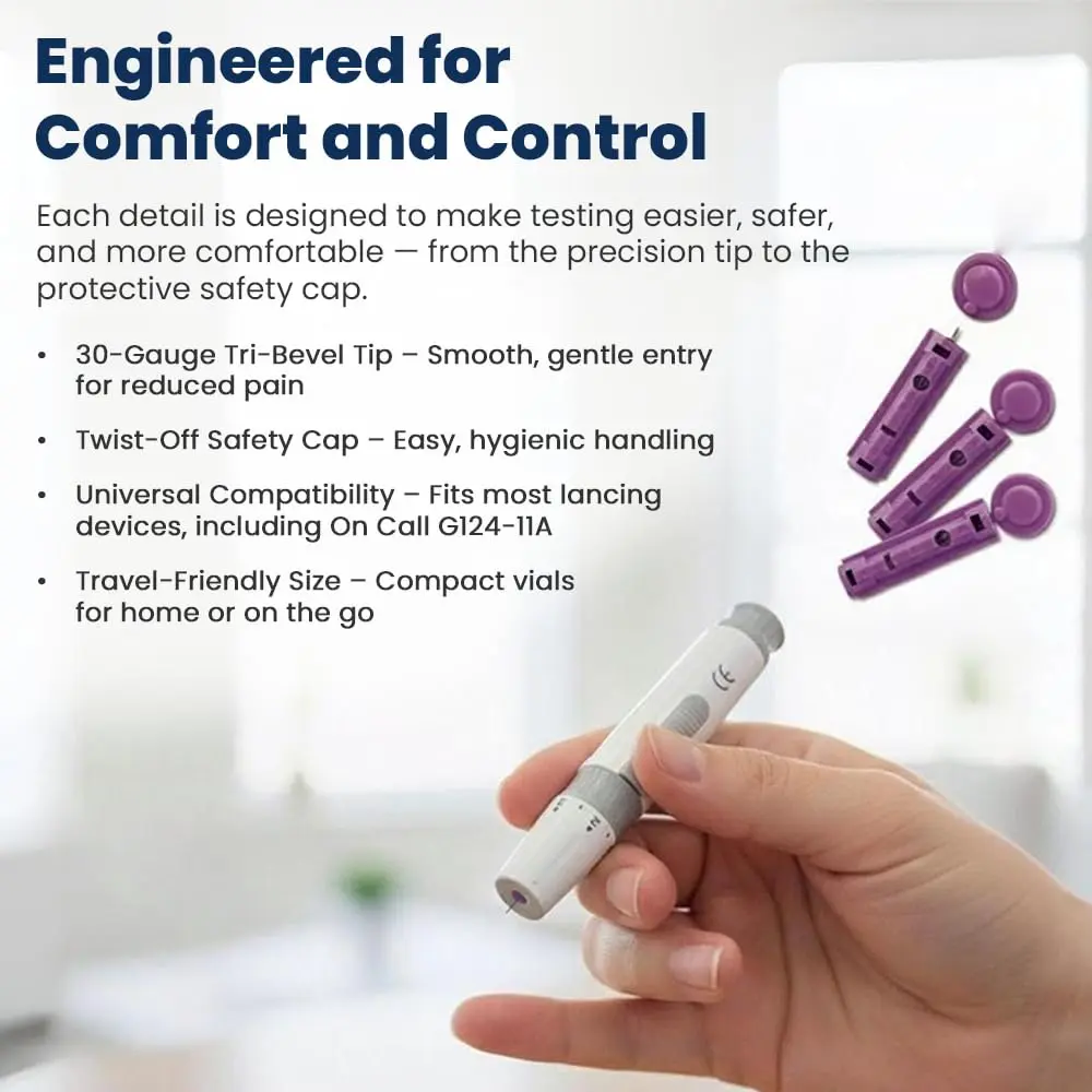 On Call Twist Off Lancets, 100 Lancets | Precise, Safe & Compatible for Blood Glucose Testing - view 3