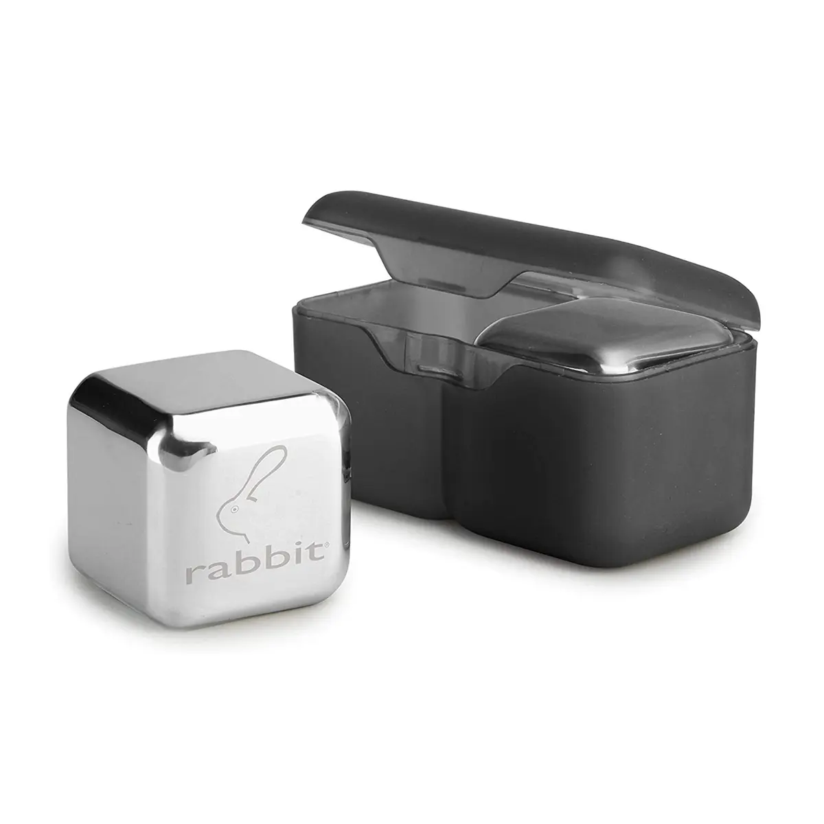 Rabbit Jumbo Chilling Stones - Premium Stainless Steel Whiskey Rocks for Chilling Fine Spirits and Beverages, Reusable Drink Cooling Stones with Storage Case - main product image