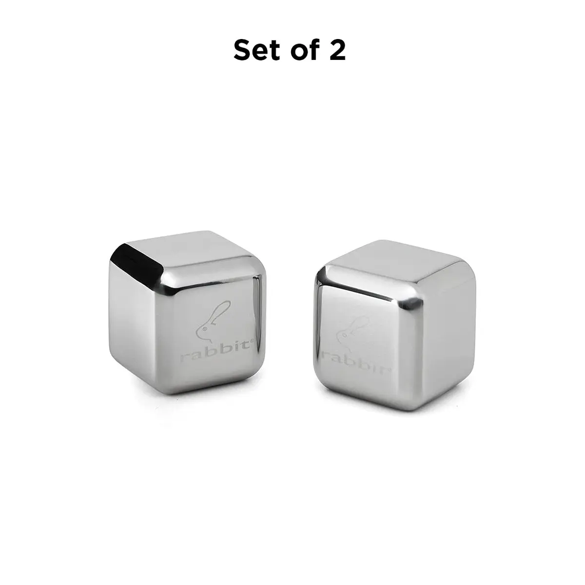 Rabbit Jumbo Chilling Stones - Premium Stainless Steel Whiskey Rocks for Chilling Fine Spirits and Beverages, Reusable Drink Cooling Stones with Storage Case - view 5