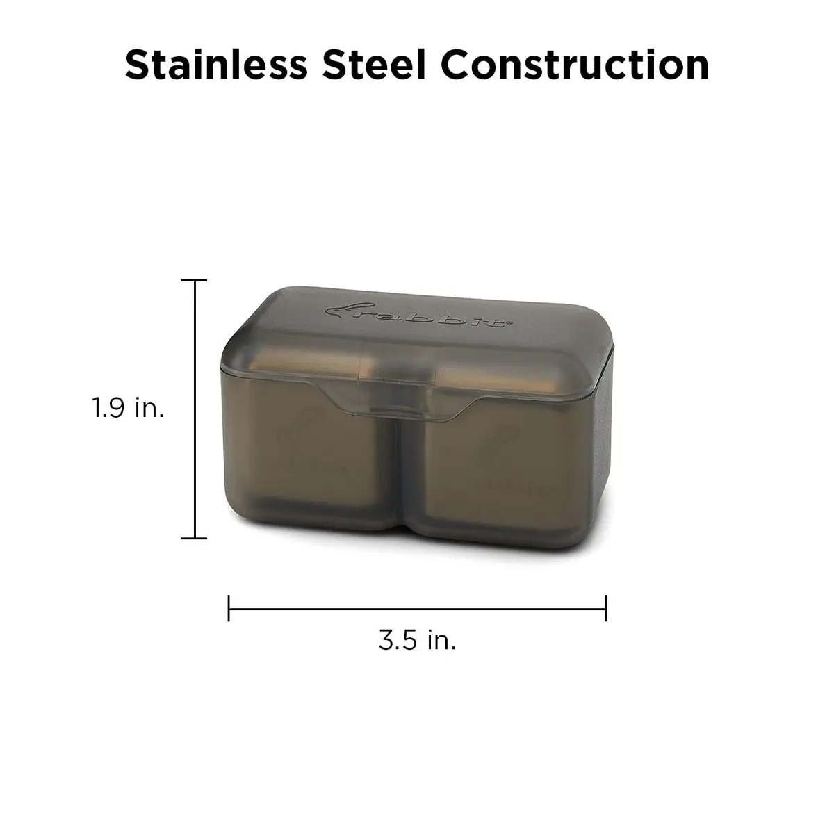 Rabbit Jumbo Chilling Stones - Premium Stainless Steel Whiskey Rocks for Chilling Fine Spirits and Beverages, Reusable Drink Cooling Stones with Storage Case - view 2