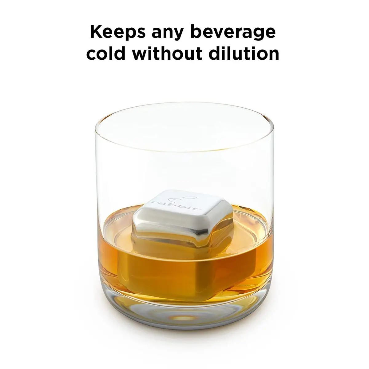 Rabbit Jumbo Chilling Stones - Premium Stainless Steel Whiskey Rocks for Chilling Fine Spirits and Beverages, Reusable Drink Cooling Stones with Storage Case - view 3