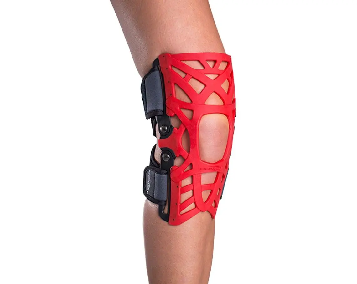 DonJoy Reaction Web Knee Brace with Compression Sleeve for Front Knee Pain, Mild Arthritis, Kneecap Misalignment & Overuse Injuries - Red - X-Large/2X-Large - view 3