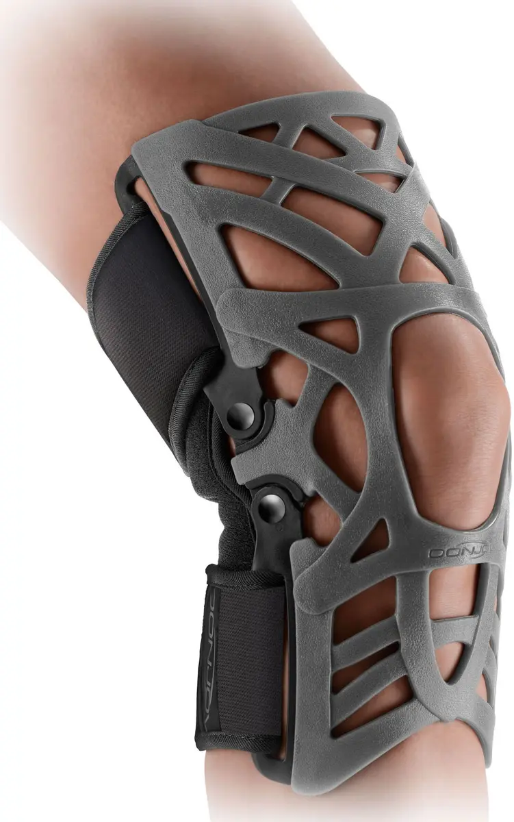 DonJoy Reaction Web Knee Brace with Compression Sleeve for Front of Knee Pain, Mild Arthritis, Kneecap Misalignment & Overuse Injuries | Grey | Medium/Large (0.23 kg) - main product image