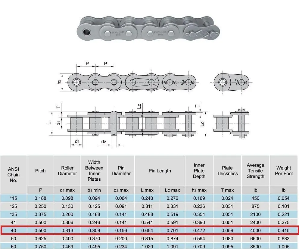 Jeremywell #40 Roller Chain 10 Feet with 1 Connecting Link | Heavy-Duty Industrial Chain for Go Karts & Machinery - view 7