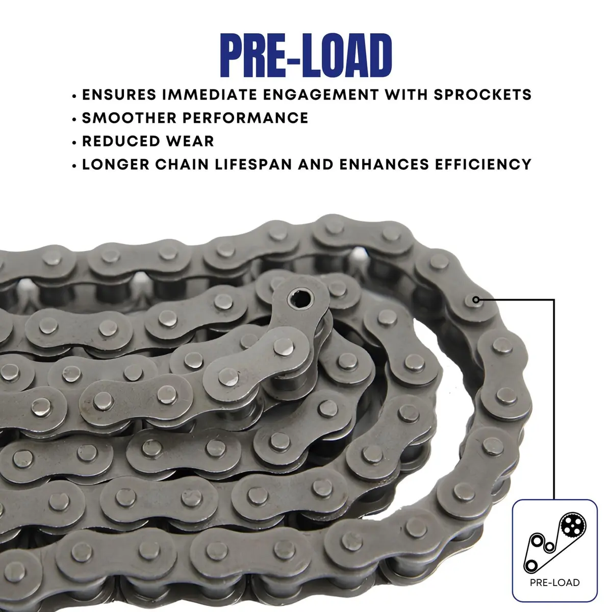 Jeremywell #40 Roller Chain 10 Feet with 1 Connecting Link | Heavy-Duty Industrial Chain for Go Karts & Machinery - view 4