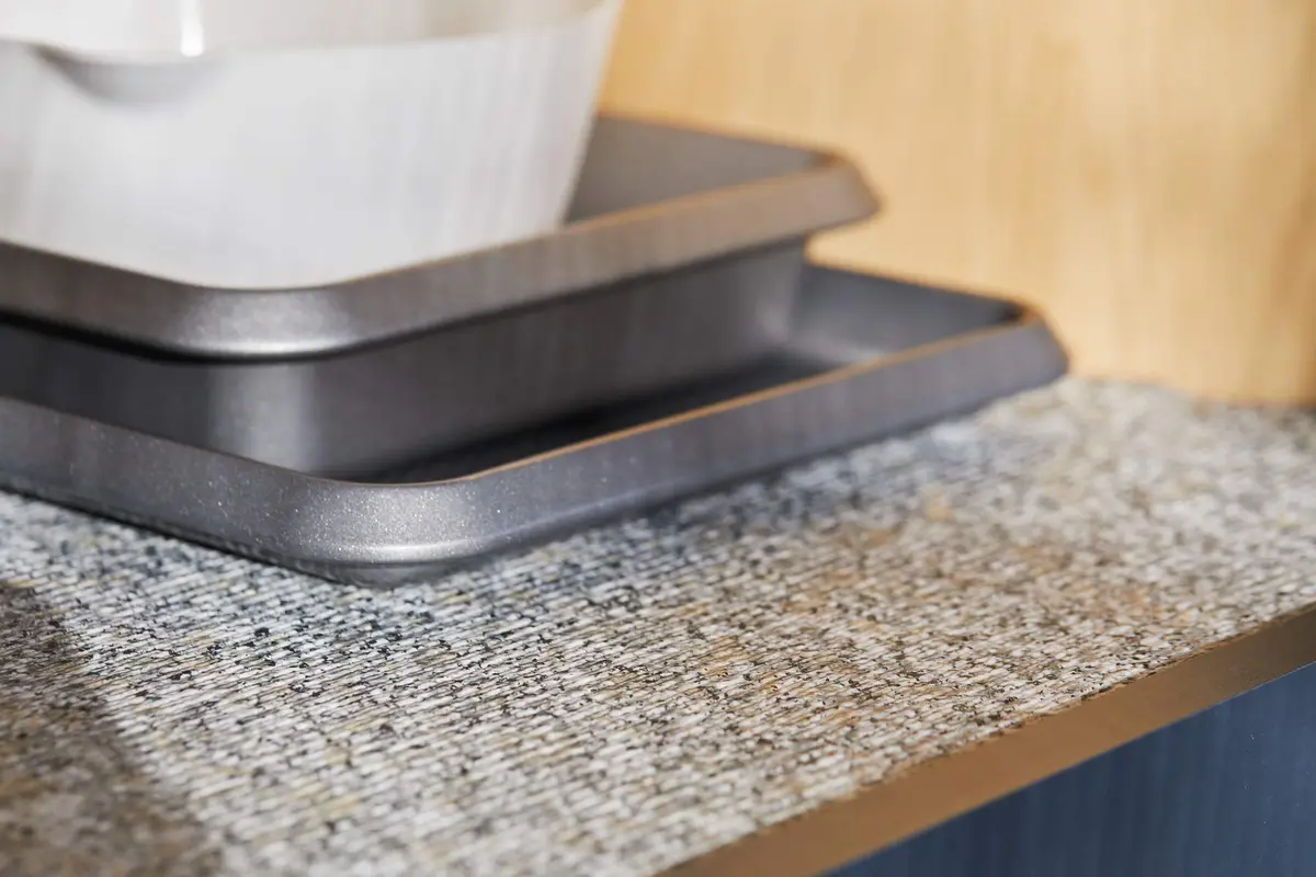 Duck 282028 Smooth Top EasyLiner 12" x 10' Grey Granite | Non-Adhesive Shelf Liner - view 6