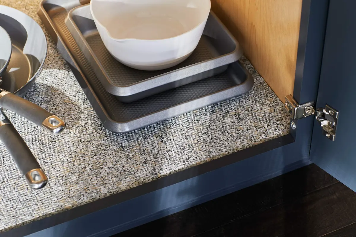 Duck 282028 Smooth Top EasyLiner 12" x 10' Grey Granite | Non-Adhesive Shelf Liner - view 4