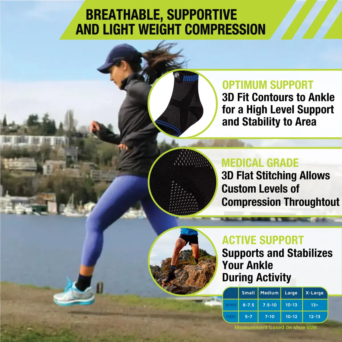Pro-Tec Athletics 3D Flat Ankle Support Medium | Breathable, Custom Fit, Full Range Motion - view 4