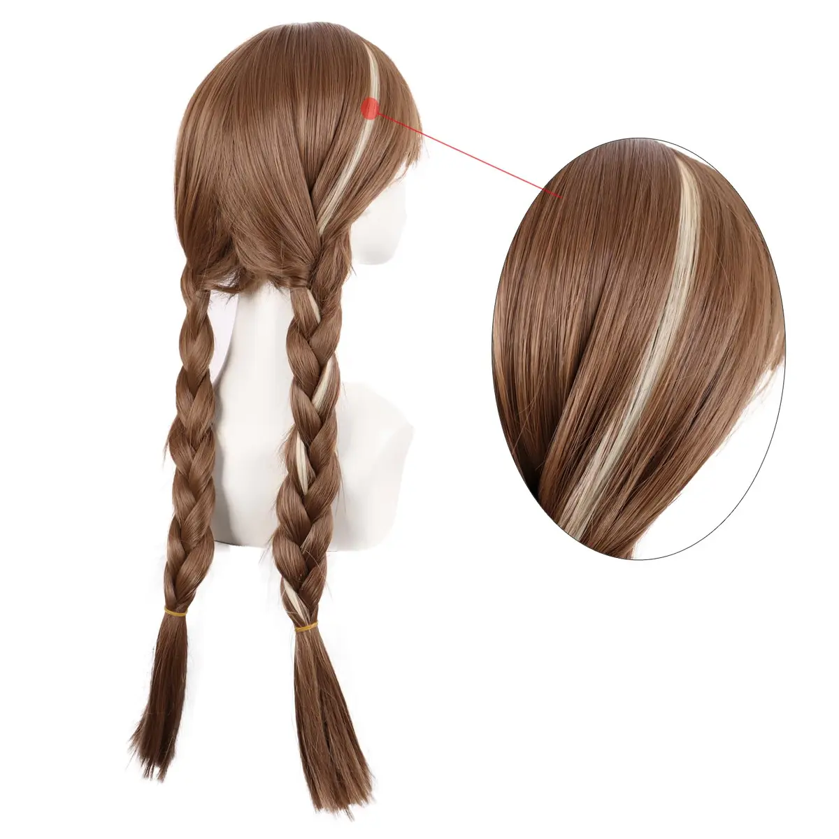 MapofBeauty 28 Inch Long Hair Cosplay Costume Anime Wig, Brown/Light Brown | 70 cm Wig for Adults - view 3