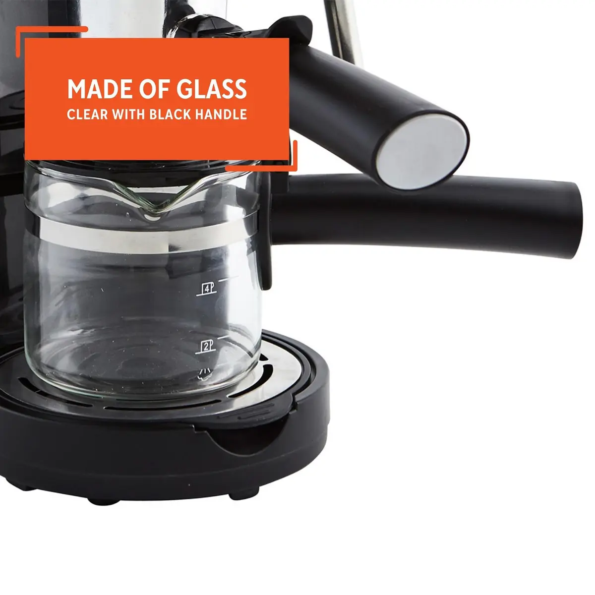 Imusa 4 Cup Glass Replacement Carafe with Black Handle for Coffeemaker | Elegant & Compatible - view 3