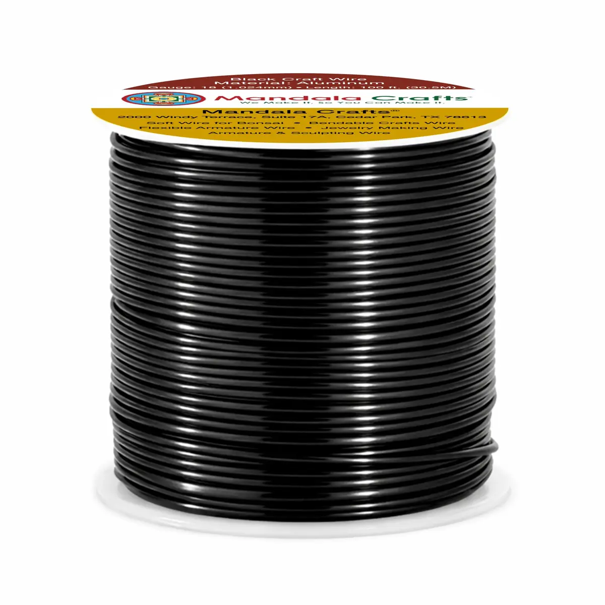 Mandala Crafts 18 Gauge Black Anodized Aluminum Craft Wire | Durable, Shapeable & Versatile for Jewelry & Art Projects - view 2