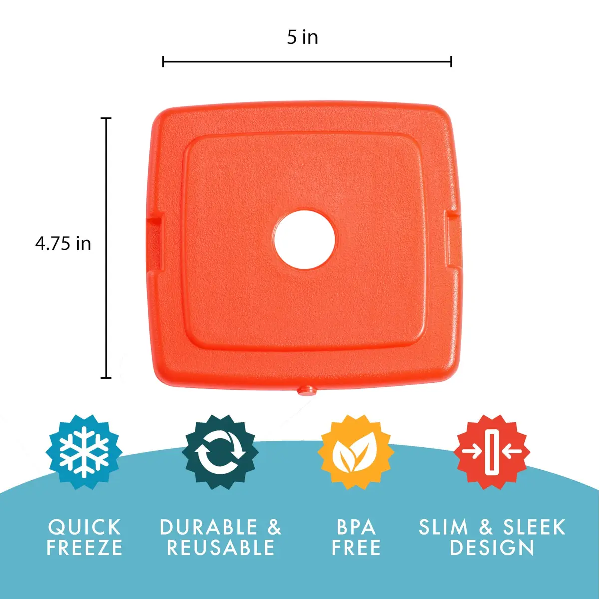 Fit & Fresh Slim Ice Packs 8 Pack | Compact Reusable Freezer Packs for Lunch & Coolers - view 5