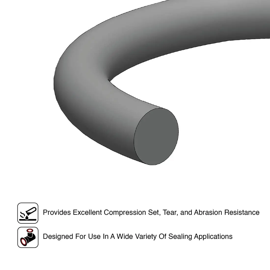 Mr O-Ring M2.5x69 Buna-N O-Ring 70A Durometer | Wide Temperature & Fluid Compatibility - view 4
