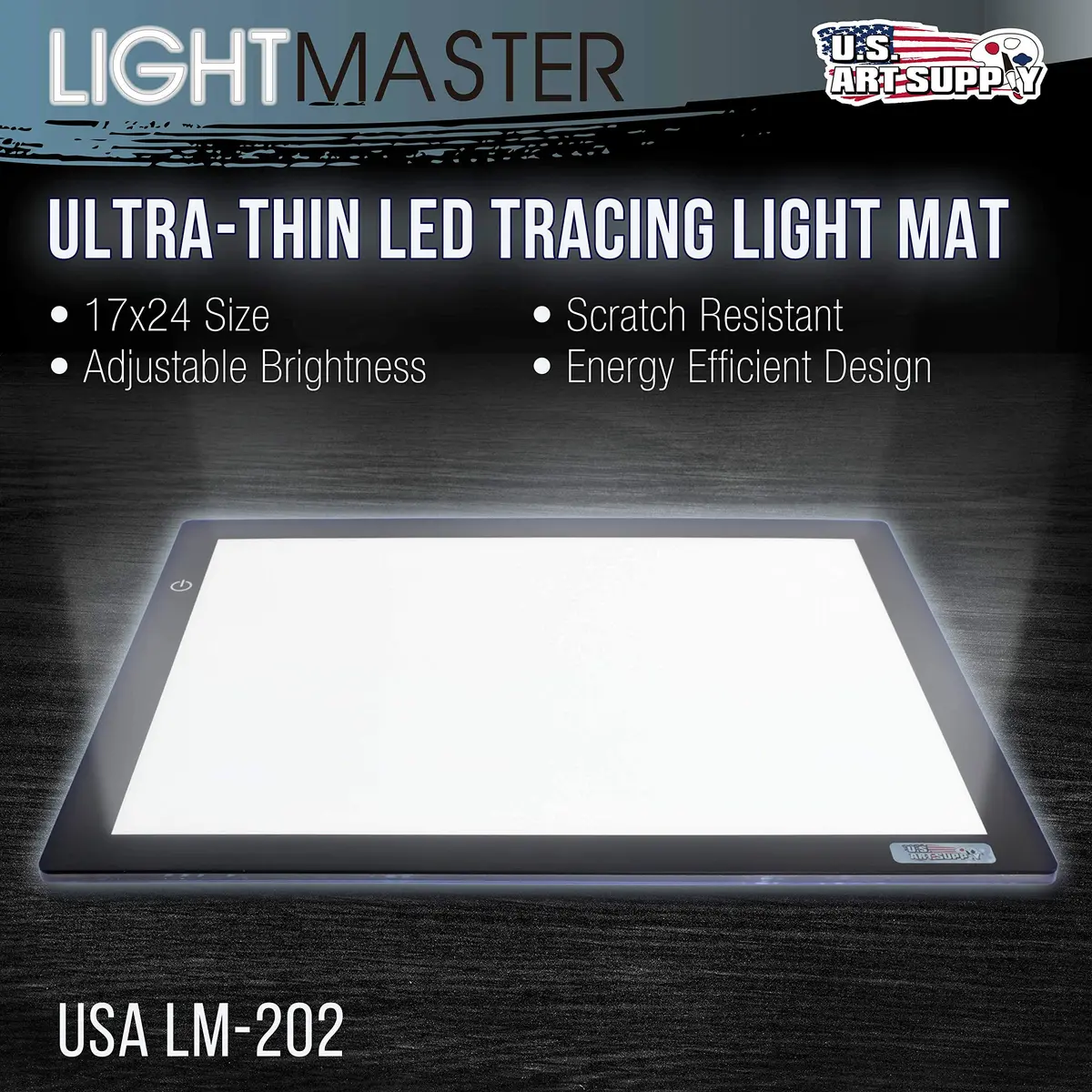 U.S. Art Supply Lightmaster 17"x24" LED Lightbox Board | Ultra-Thin, Dimmable, 50,000 Hour LEDs for Artists & Professionals - view 2