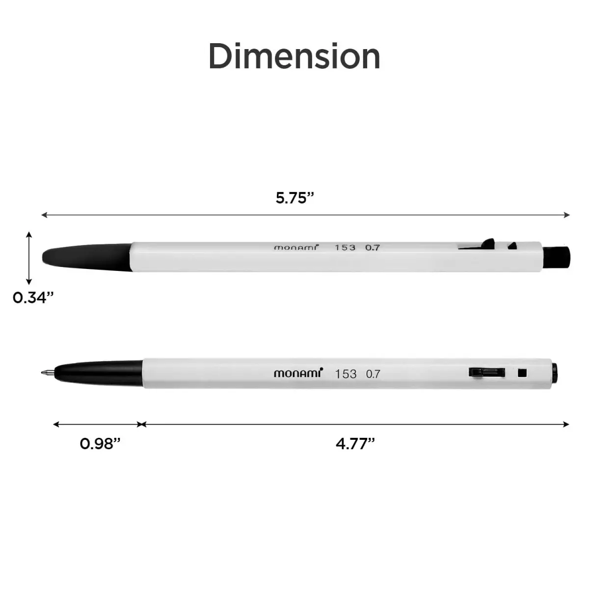 MONAMI BP 153 Retractable Ballpoint Pen, Fine Point (0.7mm), Blue, 12-Count | Smooth Ink Flow - view 7