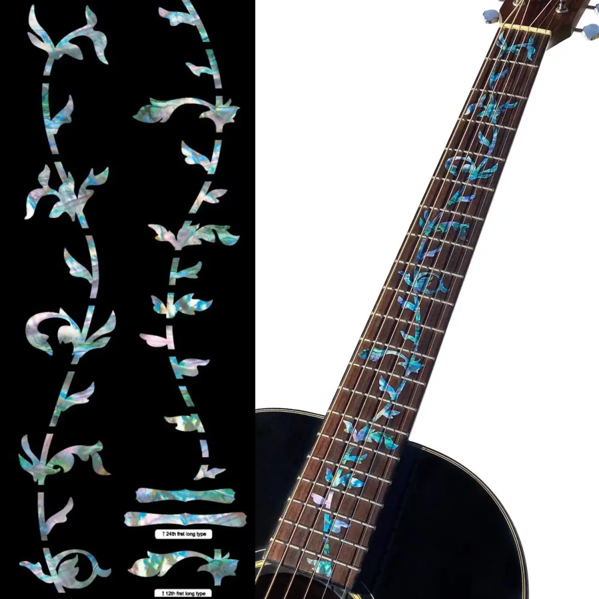 Inlaystickers Tree of Life Guitar Fret Markers - Abalone Mix (1 Sticker Sheet) | Realistic Inlay Look - main product image
