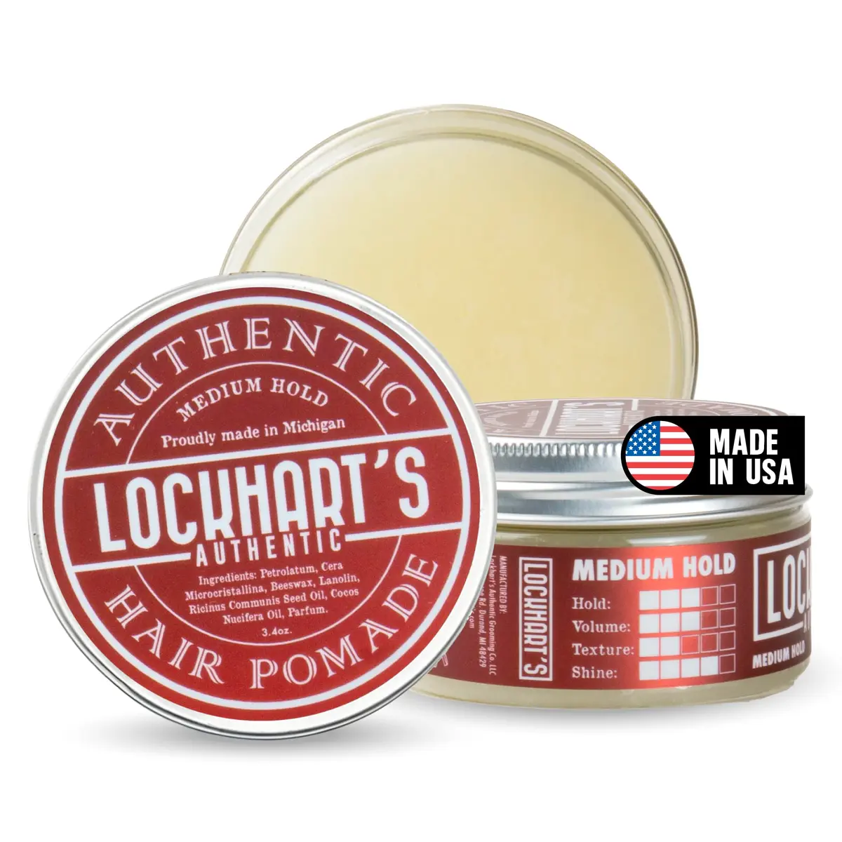 Lockhart's Goon Grease Oil Pomade for Men, Medium Hold Shine, 3.4 oz | Versatile styling, natural finish, infused with sandalwood & vetiver - main product image