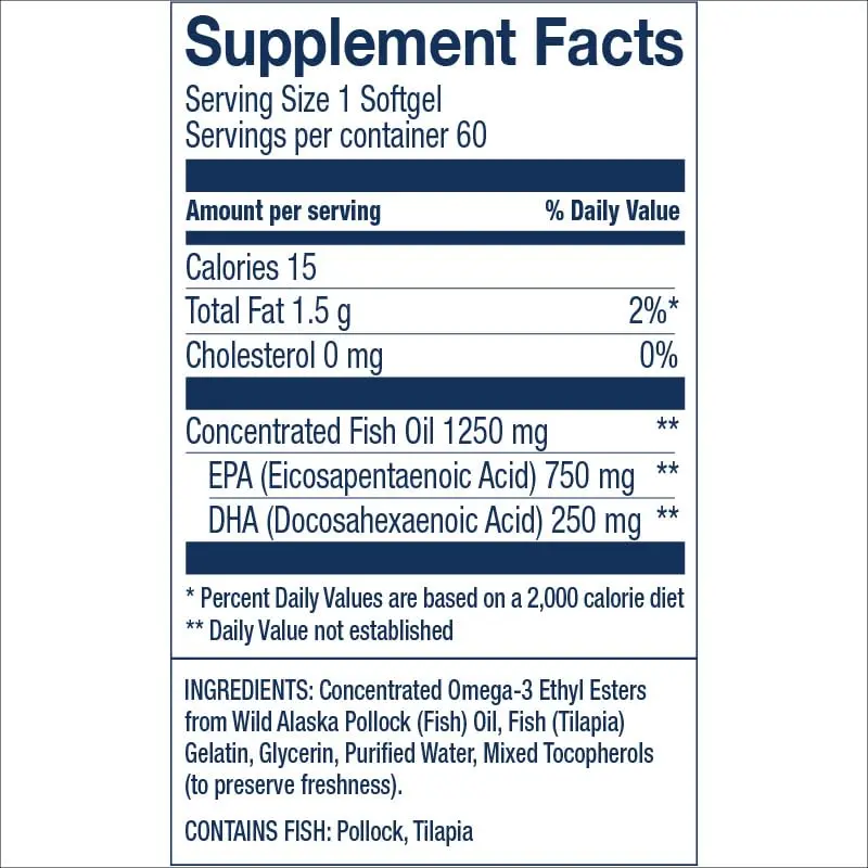 Wiley's Finest Wild Alaskan Fish Oil Peak EPA, 60 Count | High Potency Omega-3 Support - view 3