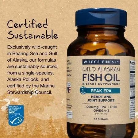 Wiley's Finest Wild Alaskan Fish Oil Peak EPA, 60 Count | High Potency Omega-3 Support - view 7
