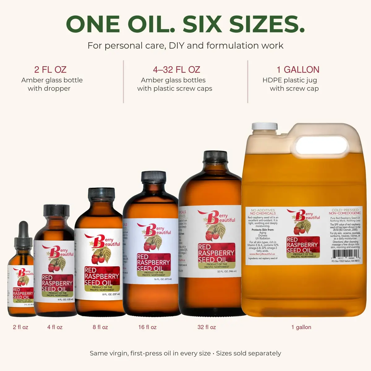 Berry Beautiful Red Raspberry Seed Oil, Cold Pressed, Unrefined, 2 fl oz | Nourishing Face & Body Oil for Sensitive Skin - view 9