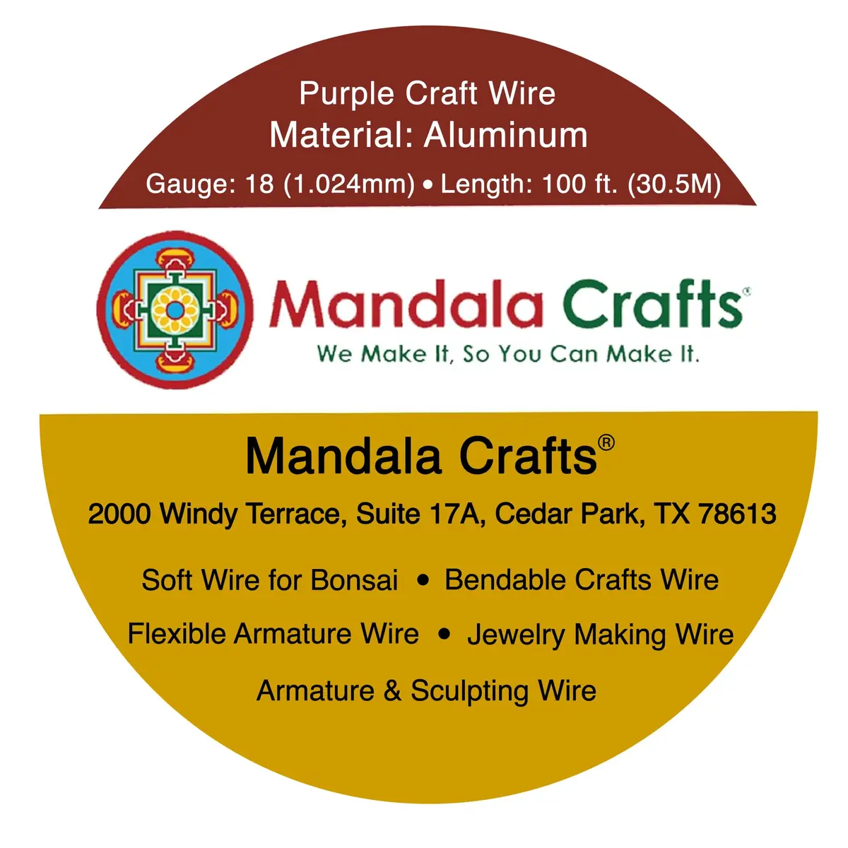 Mandala Crafts 18 Gauge Purple Anodized Aluminum Craft Wire, 100 FT | Durable, Shapeable & Tarnish-Resistant - view 3