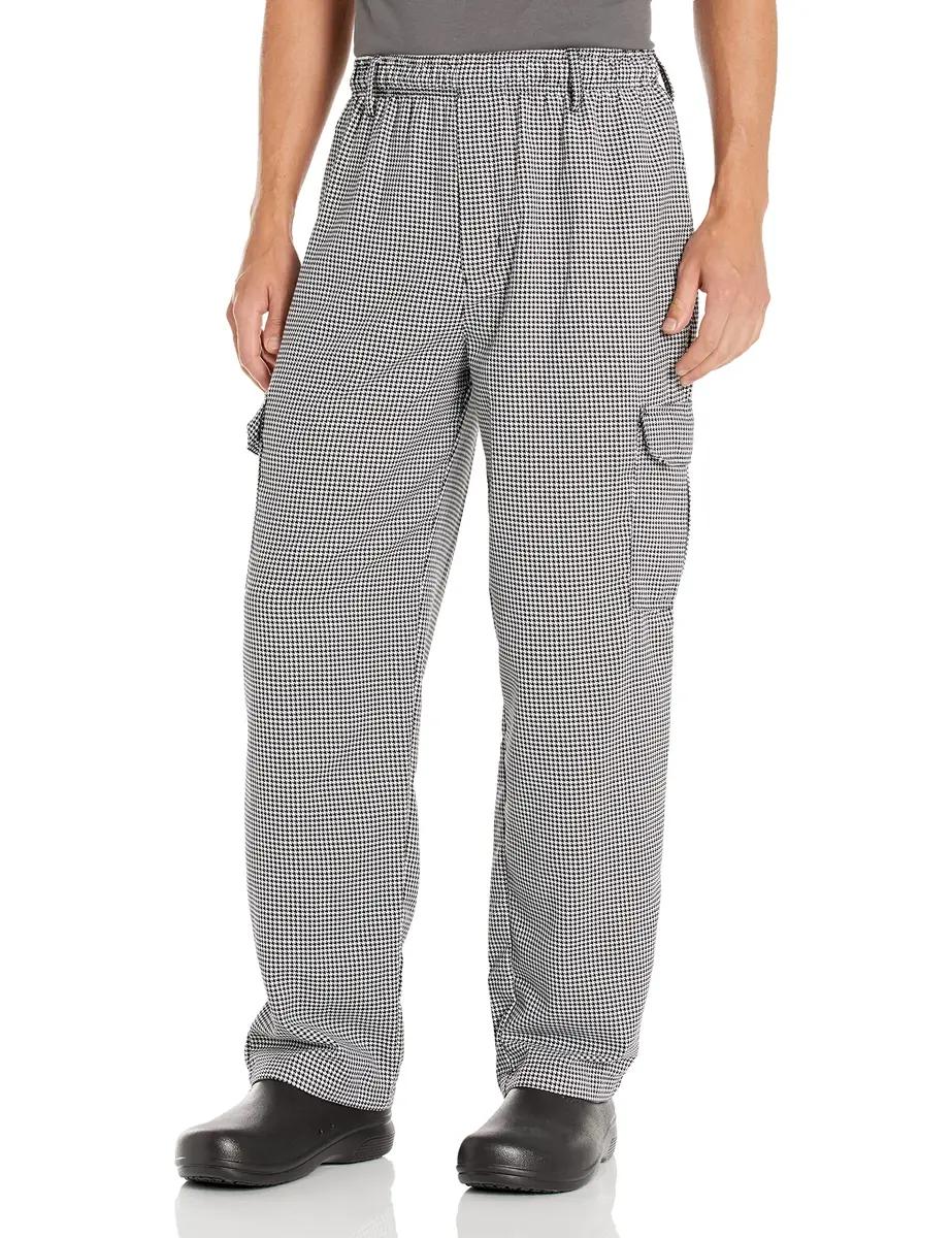 Mercer Culinary Genesis Men's Chef Cargo Pant in Hounds Tooth 3X-Large | Durable, Wrinkle-Resistant Chef Pants for Men - main product image