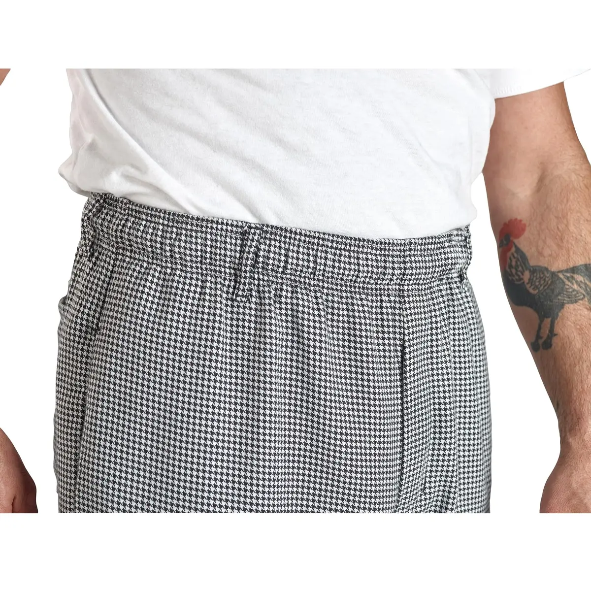 Mercer Culinary M61051HTL Genesis Men's Chef Cargo Pant in Hounds Tooth, Large, Black/White | Durable Poly Cotton, Comfort Fit - view 5