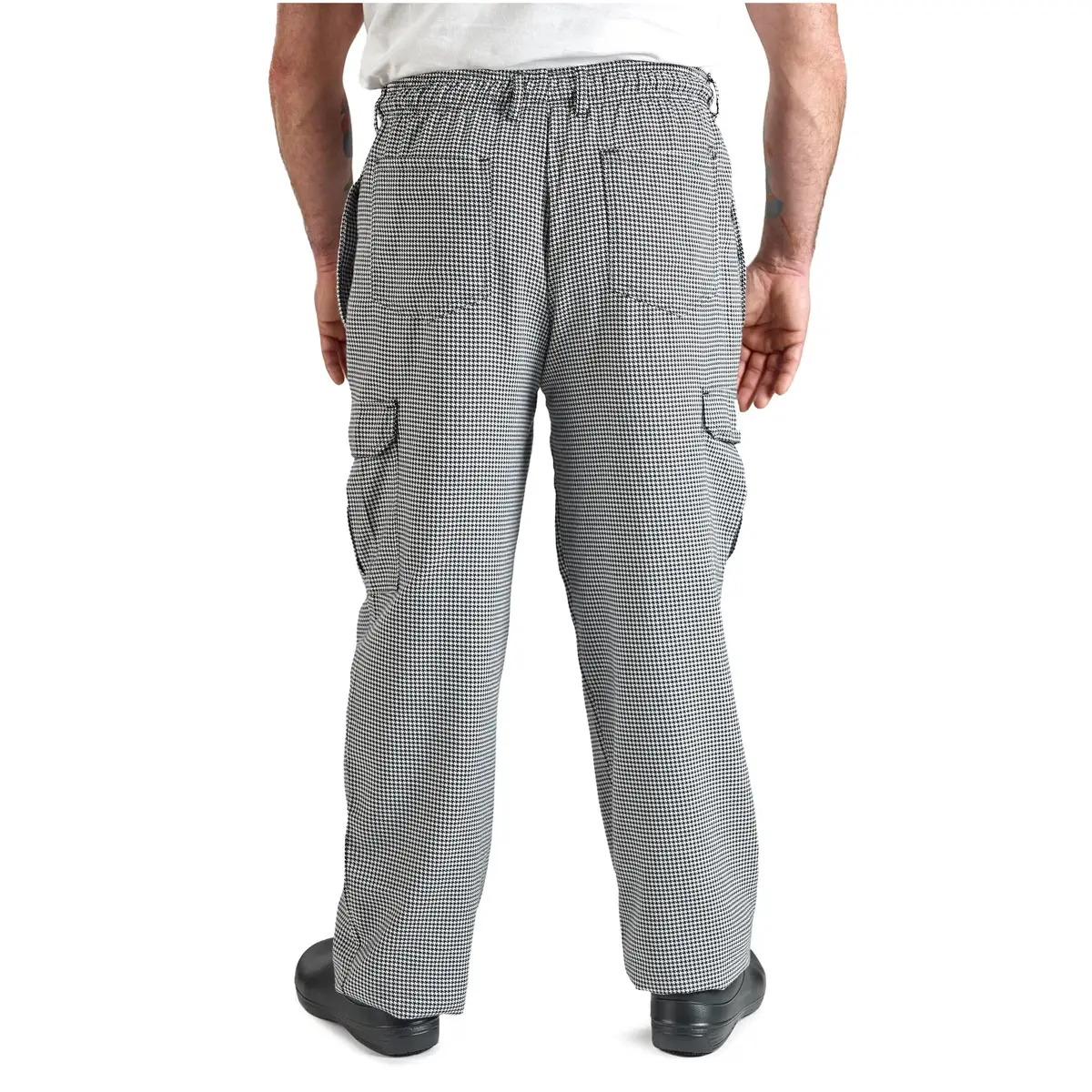 Mercer Culinary M61051HTL Genesis Men's Chef Cargo Pant in Hounds Tooth, Large, Black/White | Durable Poly Cotton, Comfort Fit - view 2