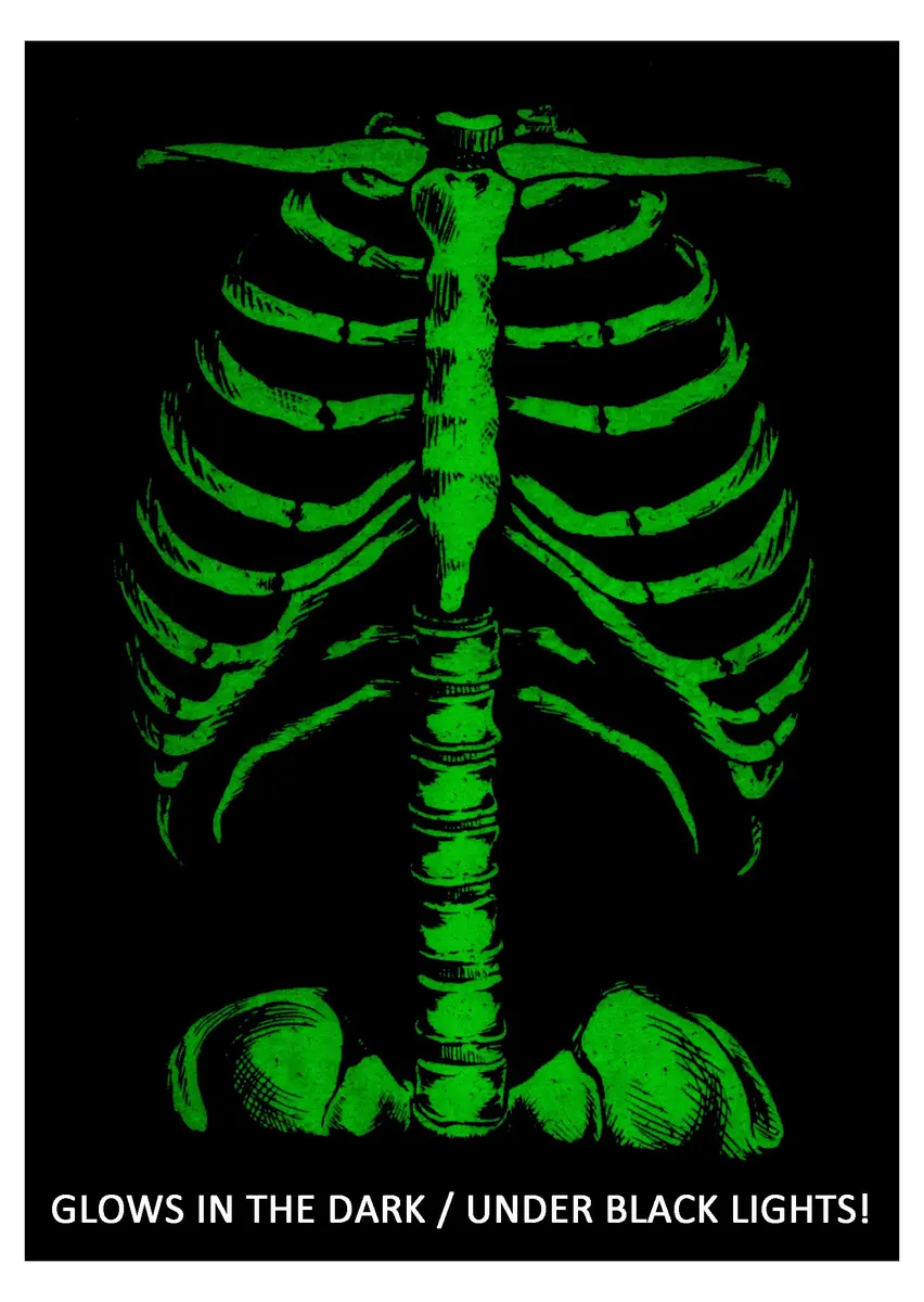 Ann Arbor T-shirt Co. Skeleton Rib Cage Jumbo Print Novelty Halloween Costume T-Shirt - Women's Large Black - view 7