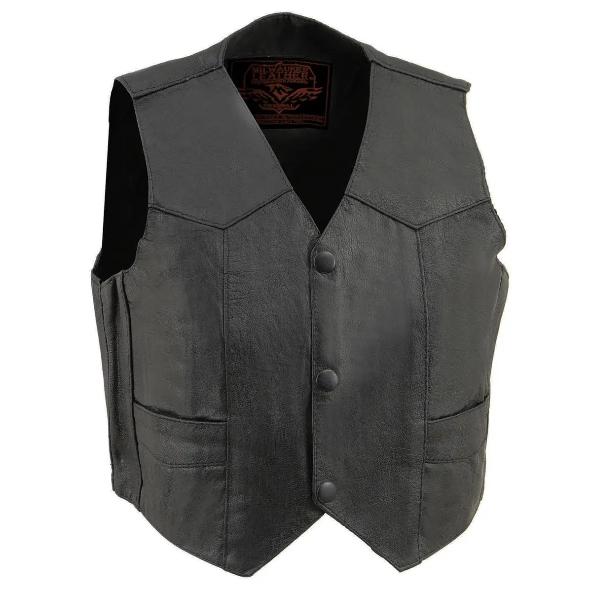 Milwaukee Leather Kids Plain Vest Black Medium | Classic Leather, Sleeveless, Fitted - view 6