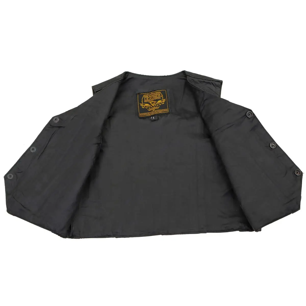 Milwaukee Leather Boys Motorcycle Vest Black X-Large | Classic Leather Design - view 4