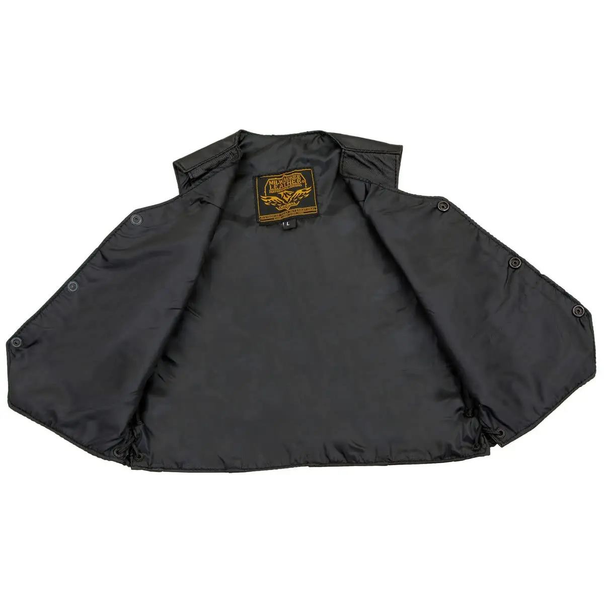 Milwaukee Leather SH2011L Kids Black Classic Side Lace Leather Vest Medium | High-Grade Leather, Classic Style, All Seasons - view 3