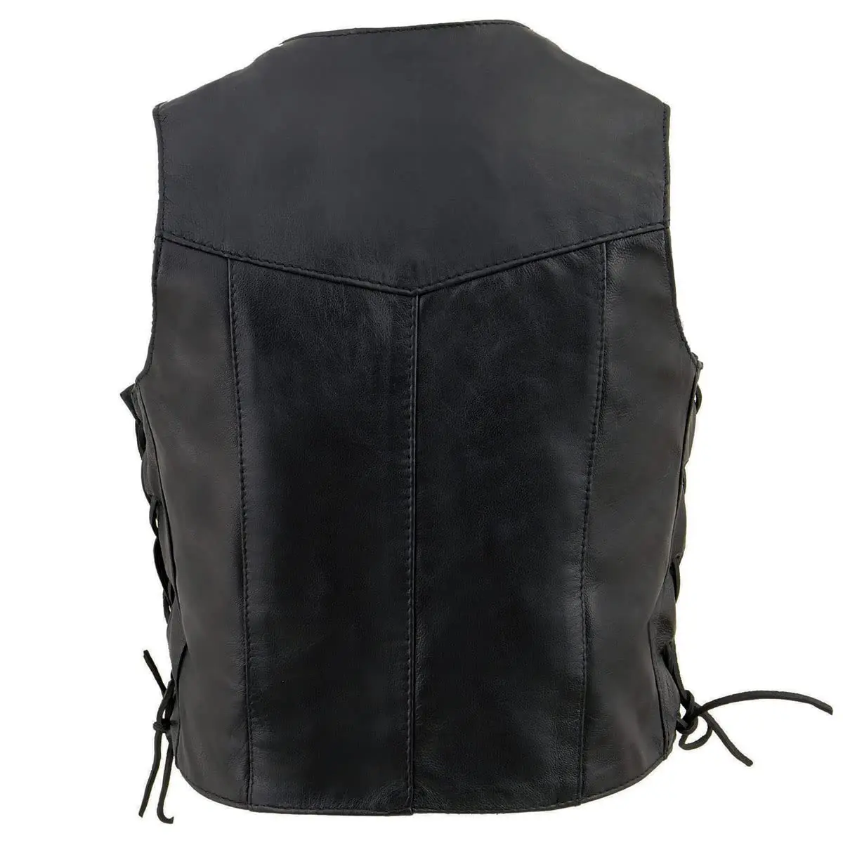 Milwaukee Leather Kids Leather Vest Large | Classic Western Style, Side Lace & Snap Closure - view 2