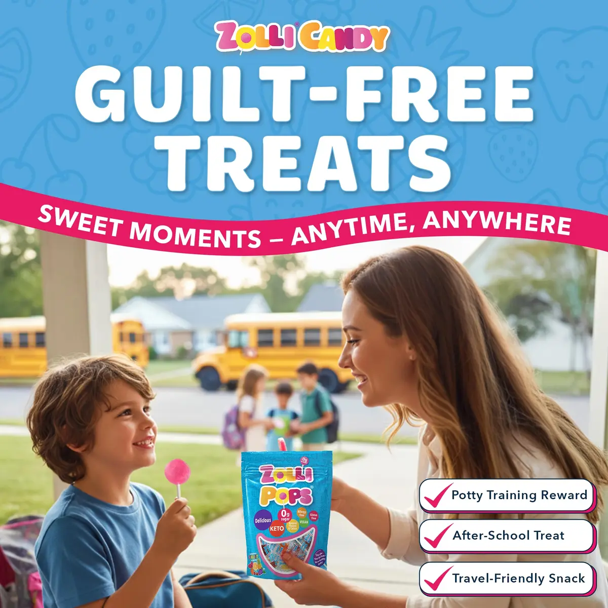 Zollipops Natural Fruit Variety Sugar-Free Lollipops 156g (5.5oz) | Dentist-Approved Clean Teeth Candy - view 4