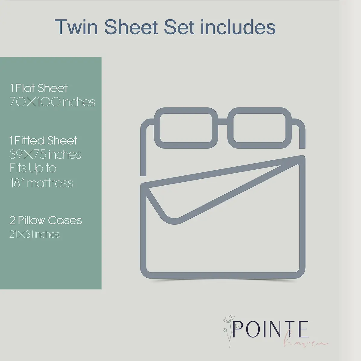 Pointehaven 200 GSM Flannel Sheet Set, Twin, Meadow | 100% Cotton, Fits up to 18" Mattresses - view 8