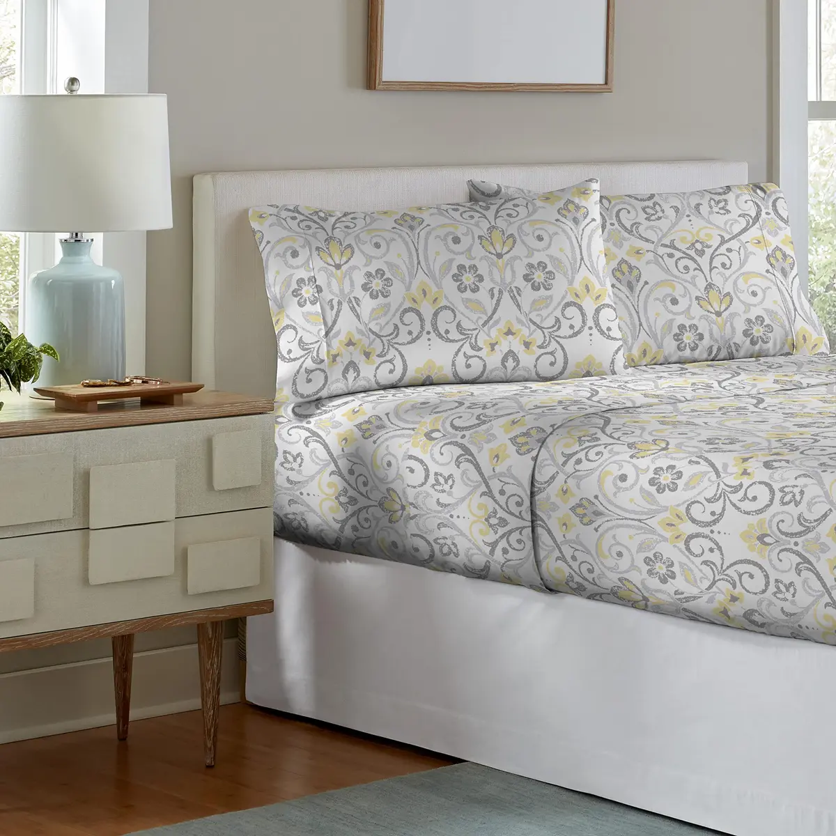 Pointehaven 200 GSM Flannel Sheet Set, Twin, Meadow | 100% Cotton, Fits up to 18" Mattresses - view 2