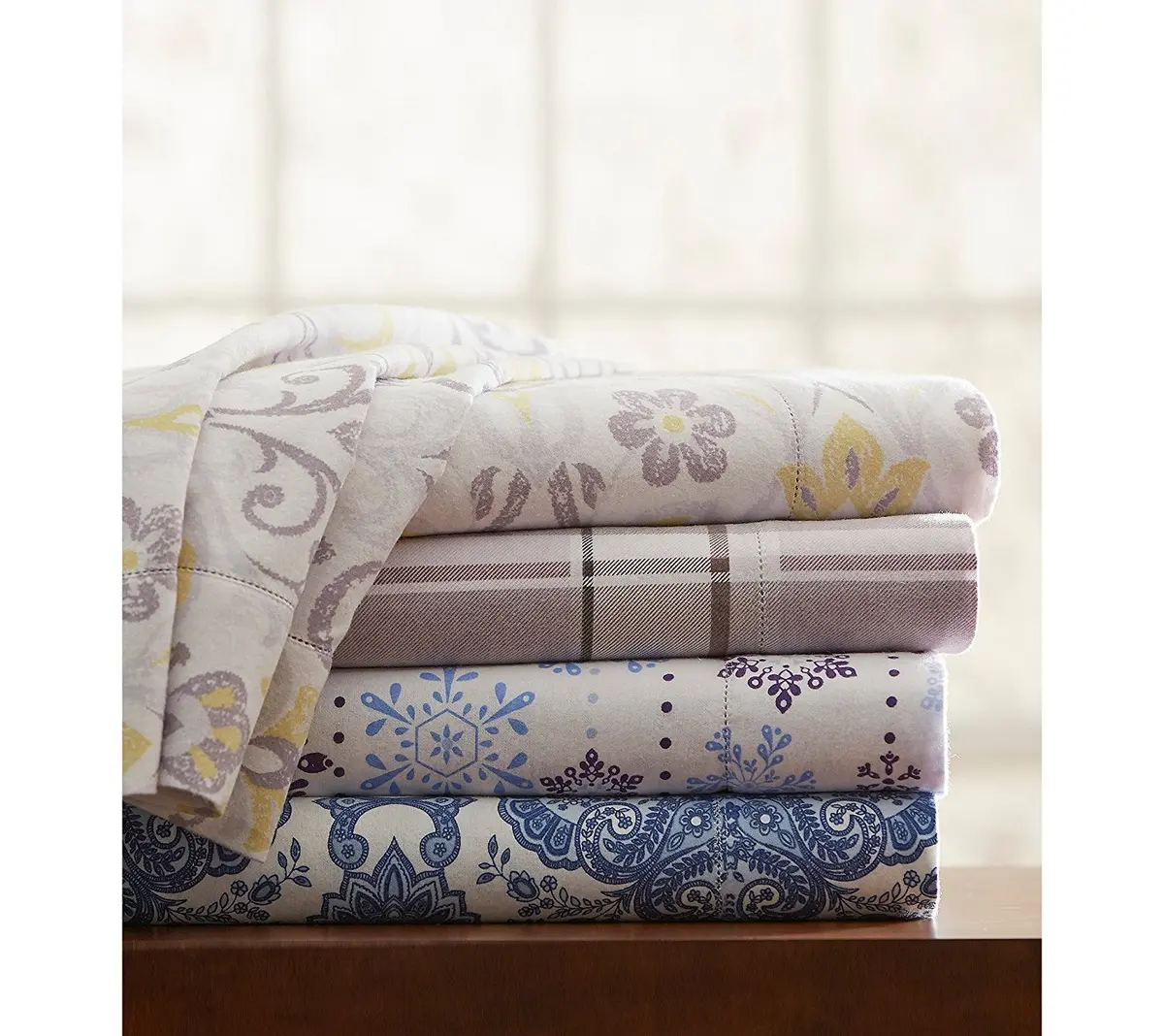Pointehaven 200 GSM 100% Cotton Flannel Sheet Set, Twin, Alpine - Warm & Cozy, Pre-Shrunk, Deep Pockets - main product image