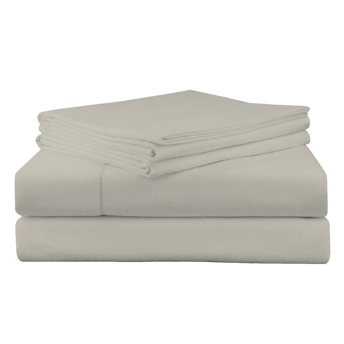 Pointehaven Twin Cotton Flannel Sheet Set | Warm & Cozy 200 GSM, Silver Grey, Pre-Shrunk, Deep Pockets - main product image