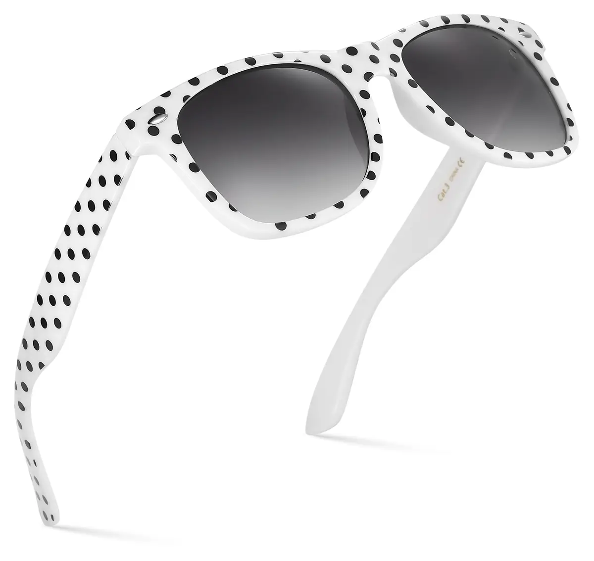 Retro Rewind Trendy Polka Dot Sunglasses for Women UV400 Protection | Vintage Style with Gradient Smoke Lenses - main product image