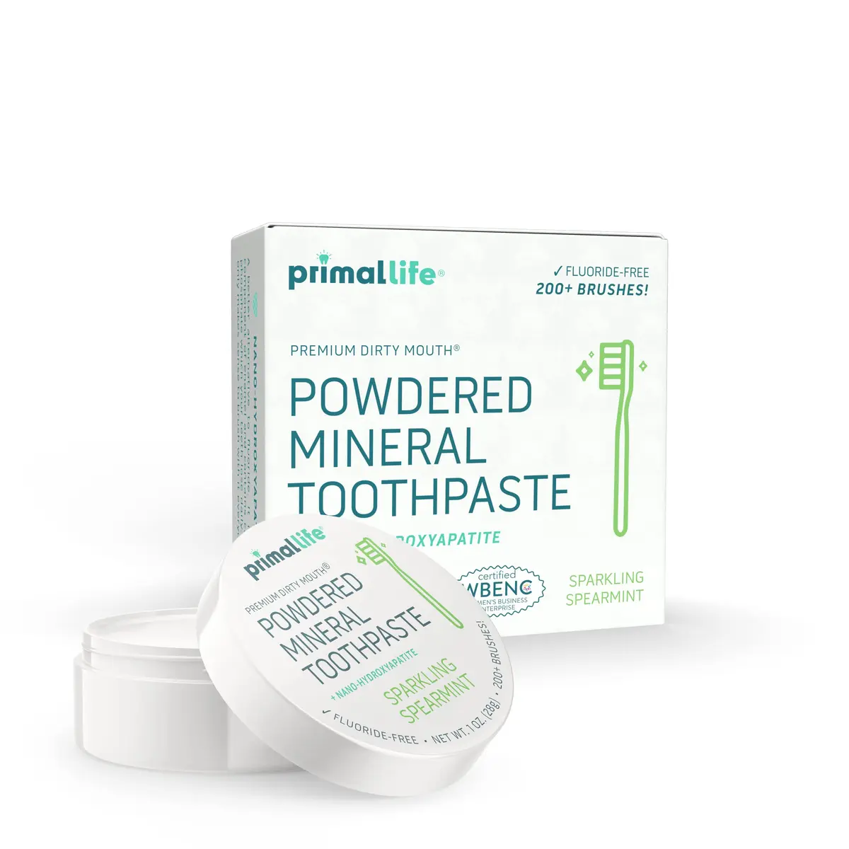 Primal Life Organics - Dirty Mouth Toothpowder Spearmint 1 oz | Organic, Vegan, Paleo Oral Care - main product image