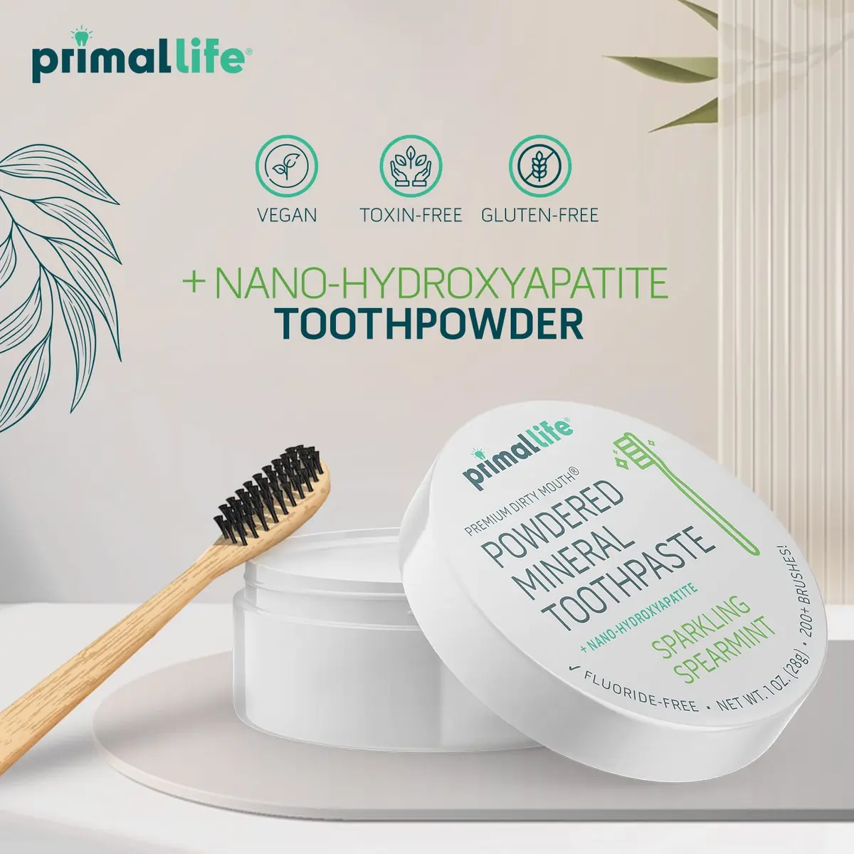 Primal Life Organics - Dirty Mouth Toothpowder Spearmint 1 oz | Organic, Vegan, Paleo Oral Care - view 7