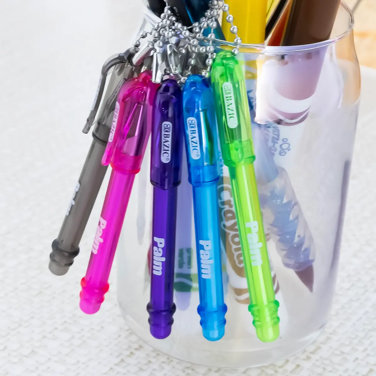 BAZIC PRODUCTS Palm Ballpoint Pens, Key Chain, Black Ink, 5 Ct, 3-Pack | Compact, Refillable, Smooth Ink - view 6