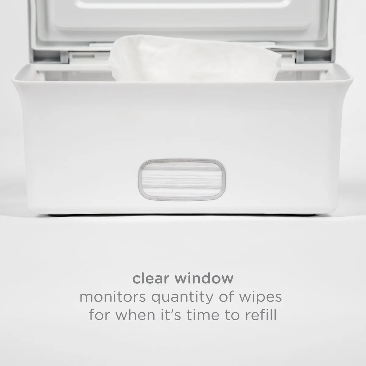 Ubbi Baby Wipes Dispenser with Weighted Plate, Gray | Easy One-Handed Wipe Access - view 6