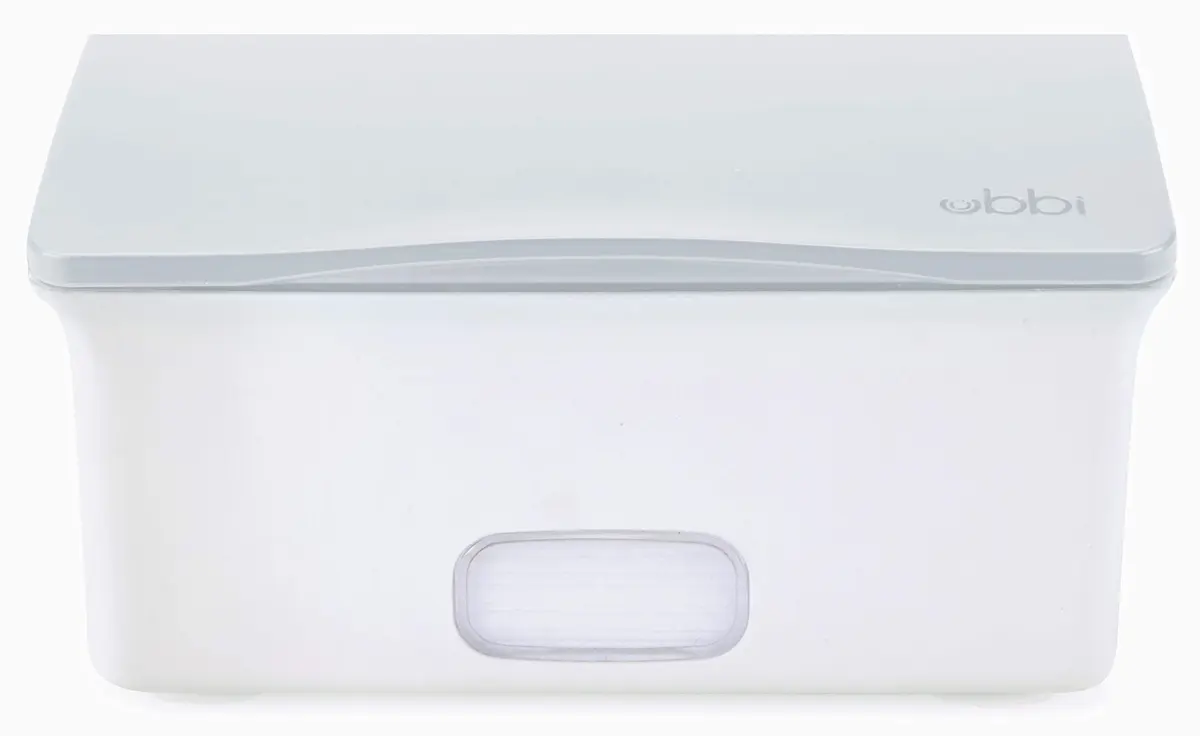 Ubbi Baby Wipes Dispenser with Weighted Plate, Gray | Easy One-Handed Wipe Access - view 2