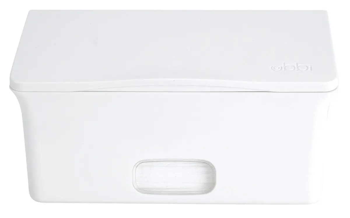 Ubbi White Baby Wipes Dispenser with Weighted Plate, 1 Count (Pack of 1) | Keeps Wipes Fresh & Moist - view 2