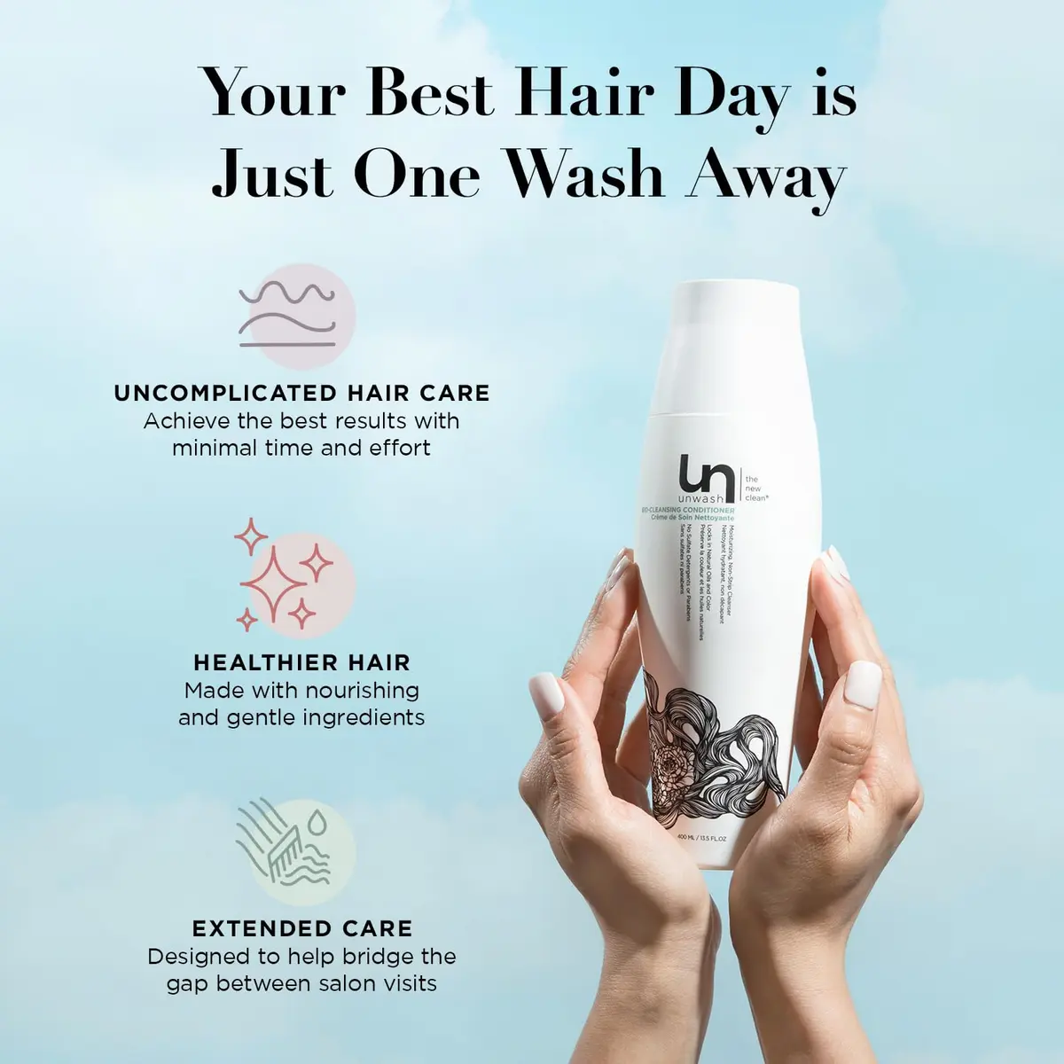 unwash Bio-Cleansing Conditioner 13.5 fl oz | Gentle, Hydrating Co-Wash for Curly & Dry Hair - view 8