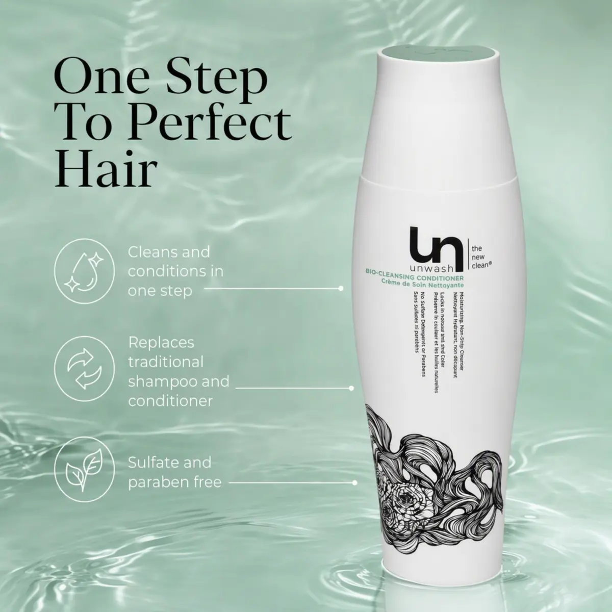 unwash Bio-Cleansing Conditioner 13.5 fl oz | Gentle, Hydrating Co-Wash for Curly & Dry Hair - view 2